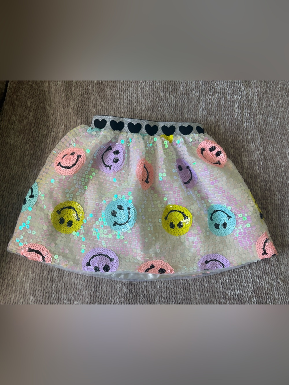 NWOT - Lola + the Boys Sequin Smiley Face Skirt